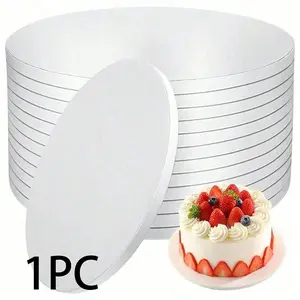 6/8/10/12 Inch Round Cake Board, Thick Cardboard Material, Durable, Sturdy, Ideal for DIY Cakes and Pastries, Kitchen Baking Accessories, Bakeware
