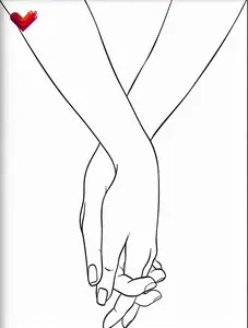 Holding Hands Wall Art - 12X16 Unframed Minimalist Art Print for Bedroom Living Room Office Decor & Gift