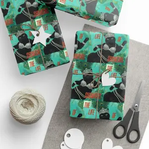 Black Cat Wrapping Paper, Festival Holiday Gift Wrap, Funny Meme Christmas Music Album Cover, Xmas Gift Wrap Paper for Fan Family Friends, High-Quality Print, Vibrant Colors, Fun Patterns, Perfect for Gift Wrapping, Wrapping Paper trend