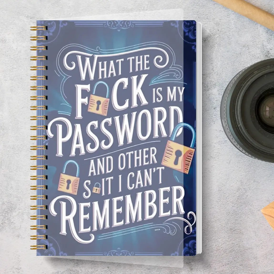 Simple Password Book, Minimalist Address and Password Manager with Quick Website Login Access, Username and Password Storage Notebook for Home and Office Use, Holiday Gift Workbook, Spiral Bound Notepad, Spiral Notebook Journal, Spiral Coil Notebook