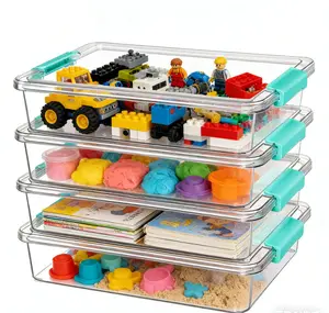 【Playroom Organizer】Vtopmart 6 Qt Plastic Storage Bins with Lids, Clear Sensory Bins, Arts Crafts Organizers and Storage, Stackable Containers for Home Office and School Supplies, DealsForYouDays, summerwins