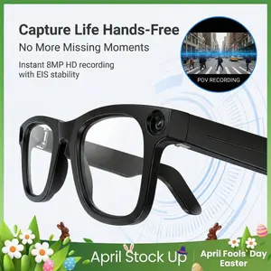 iVision6 AI Smart Glasses – 8MP Camera, Electronic Video Stabilization, AI Object Recognition, Translation for Selected Languages, Built-in Audio, Long Battery, Hands-Free Wearable for Travel, Outdoor & Daily Use