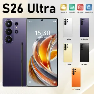 2026 S26 Ultra Unlocked 5G Android 15 Smartphone,12GB+512GB,6.99" HD Display,78MP+108MP Cam,8000mAh, Dual Card, Built-in Pen, Face Unlock, Case & Protector