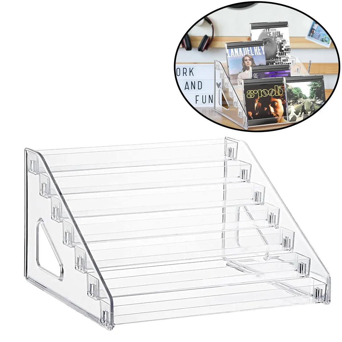 7-Layer Acrylic Display Stand for Cards, Sports Cards Holder, Ideal for Greeting Cards, Sports Cards, Postcards, and Brochures, Durable and Elegant Design, Clear Desk Organizer, Acrylic Organizers, Desk Accessories, Office Accessories