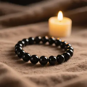 6mm Black Tourmaline Stone EMF Protection Beaded Handmade Bracelet Gemstone Crystal Stretch Men Women Bracelet Gift