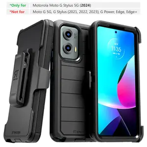 Rome Tech Defender Series Case for Motorola Moto G Stylus 5G 2024 - Durable Shockproof Holster with Screen Protector & Kickstand Feature