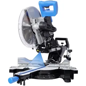 12 inch Dual Bevel Sliding Miter Saw with Laser Guide, 80T Blade,0-45° Bevel,15Amp Miter Saw with Extension Table,4.2x13in Cutting Capacity,ETL certificate (Black+Blue)