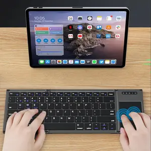 Ultra-thin Mini Wireless Gaming Keyboard, 1 Count Foldable Bluetooth-compatible Tablet Keyboard, Portable High Sensitivity Touch Screen BT Keyboard, 3 In 1 Frosted Keyboard, Multifunctional Keyboard, Tablet & Computer Accessories, Gaming Accessories