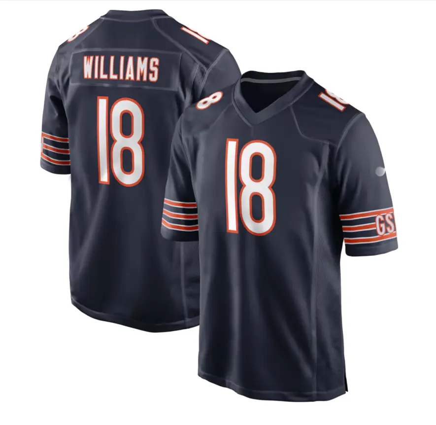Unisex Men’s Black #18 Caleb Williams Football Jersey, Classic Game Day Chicago Bear Jersey, Short Sleeve Athletic Top, Georgia College Inspired Fan Outfit, Casual Streetwear Gift for Men