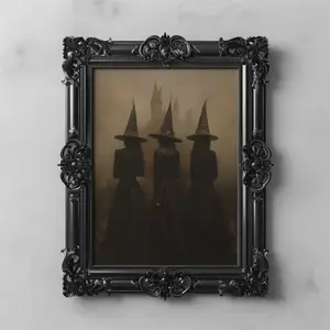 Gothic Witches Aesthetic unframed Poster, Moody Gothic Victorian Woman Wall Art, Gothic Dark Academia Home Decor