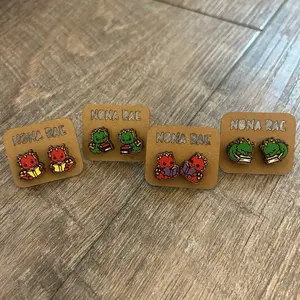 Book Dragon Earrings – Cute Bookish Dragon Designs – Laser Cut Wooden Earrings