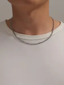 Men's Punk Style Minimalist Cuban Link Chain Necklace, Stainless Steel Jewelry for Party, Daily Clothing Decor for Boy, Modern Versatile Accessories, Minimalist Necklaces, Non Tarnish