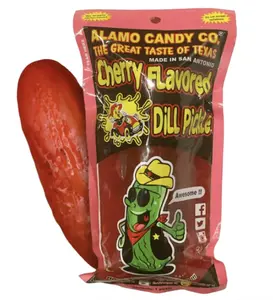 Alamo Candy Big Tex Cherry Flavored Dill Pickle Snacks Instant Food Pickled chamoy pickles