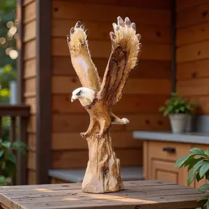 15.5-Inch Resin Lifelike Eagle Statue |   A Majestic and Stunning Outdoor Accent for Garden Display, Classic Style, Suitable for Various Room Types