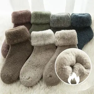 Women's Thick Coral Plush Socks, 3/5 Pairs Soft Comfy Fleece Thermal Socks for Winter Warmth, Home & Sleep Use, Soft Comfy Socks