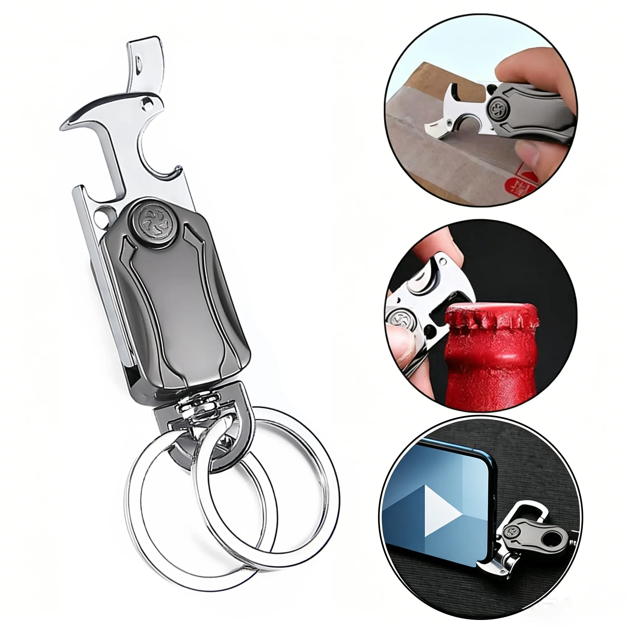 Multifunctional Keychains, Car Keychains, Key Charms, Fidget Spinner Keychains, Portable Bottle Openers, Package Openers, Phone Stands, Stress-Relief Gifts, Gifts for Men, Holiday Gifts