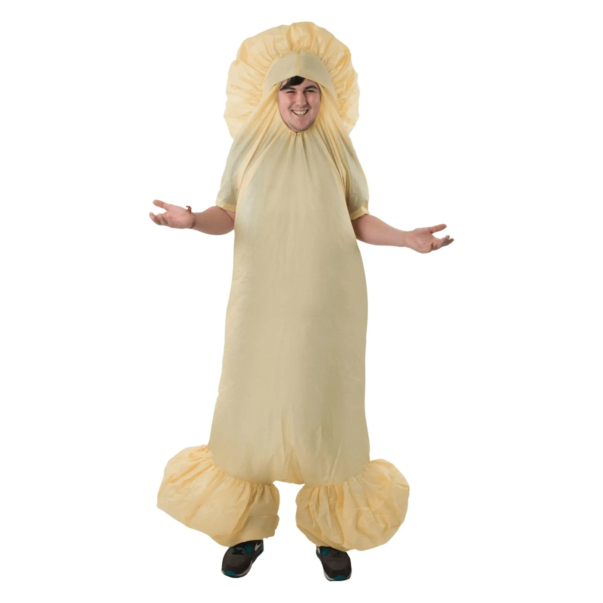 Adult White Inflatable Penis Costume, Humorous Full Body Fancy Dress Suit with Arm Holes for Halloween and Stag Parties, Menswear, Chest Size To 52'', Comedy, Halloween Ideas
