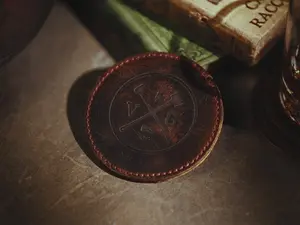 VG Leather Coasters Set Of 2 Tableware