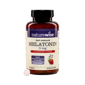 NatureWise Melatonin 10mg & 5mg - Sugar Free Fast Dissolve Melatonin Supplement - Non-GMO, Vegan, USA Manufactured