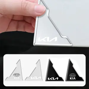 4Pcs Car Emblem Door Corner Protective Cover Anti-collision Stickers Car Decal Accessories, Vehicle Exterior Decoration For KIA K5 K9 Sorento Ceed Sportage Carnival Stinger Forte Niro Cadenza Soul Cerato Telluride Seltos Picanto