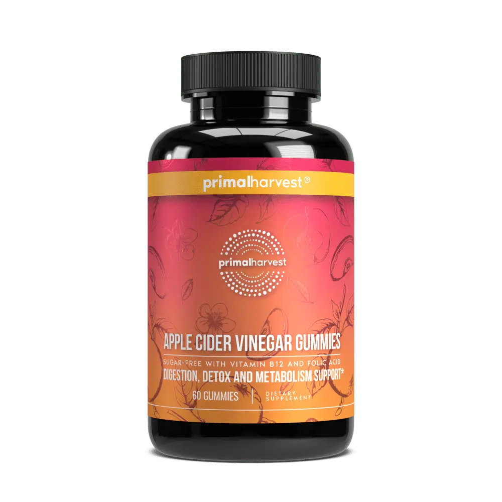 Apple Cider Vinegar Gummies Sugar-Free: ACV Gummies with B12, Folate & Superfoods. Delicious flavor with No refined sugars.