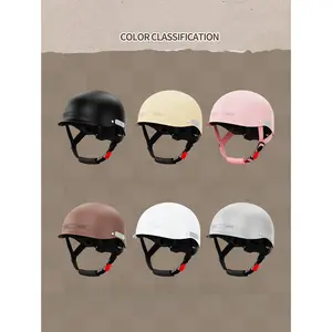 Electric Motorcycle Helmet for Men and Women, Summer Half Helmet, Korean Style Electric Bike Helmet, All-Season Safety Helmet