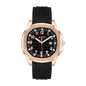 HISTI Men's Watch Alloy Metal and Silicone Band Wristwatch, Quartz Casual Stylish Business Sport Waterproof Wrist Watches for Men