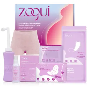 Postpartum Recovery Essentials Delivery Kit, Peri Bottle, Disposable Underwear, Ice Maxi Pads, Pad Liners, Perineal Foam, Postpartum Pads