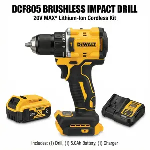 DeWalt DCF805 20V Brushless Impact Driver for Fastening and Installation with 90Nm Torque Output
