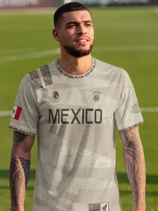 Mexico Aztec Heritage Soccer Jersey, Fitted Short Sleeve Design, Ideal for All Seasons, Perfect for Casual Wear, Soccer Shirt