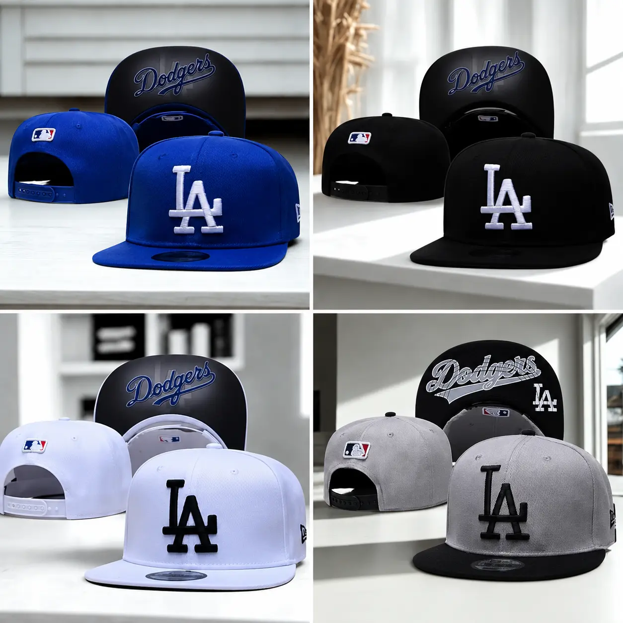 Classic LA Style Polyester Embroidery Flat Brim Snapback Baseball Cap - Adjustable Sports Streetwear Hat for Men, Party Use