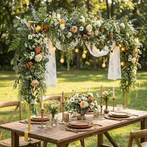 Over The Table Rod Stand Adjustable 47.24-100 Inch Width & 29.13-57.87 Inch Height, Metal Table Arch Hanging Stand for Wedding, Baby Shower, Graduation, Birthday Party, Halloween, Christmas Decoration