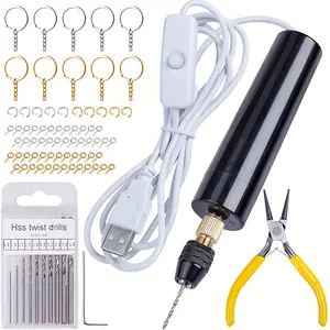 74pcs Small Electric USB Drill Combo Set, Portable & Versatile Metal Drill Kit with Attachments, Cordless Operation, No Battery Required