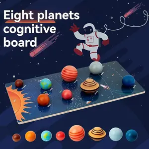 Montessori Wooden Solar System 3D Puzzle Set, Early Education Astronomical Toy, Hand-Eye Coordination, Stem Science Game, Home Learning Essential, Visual Learning Tools