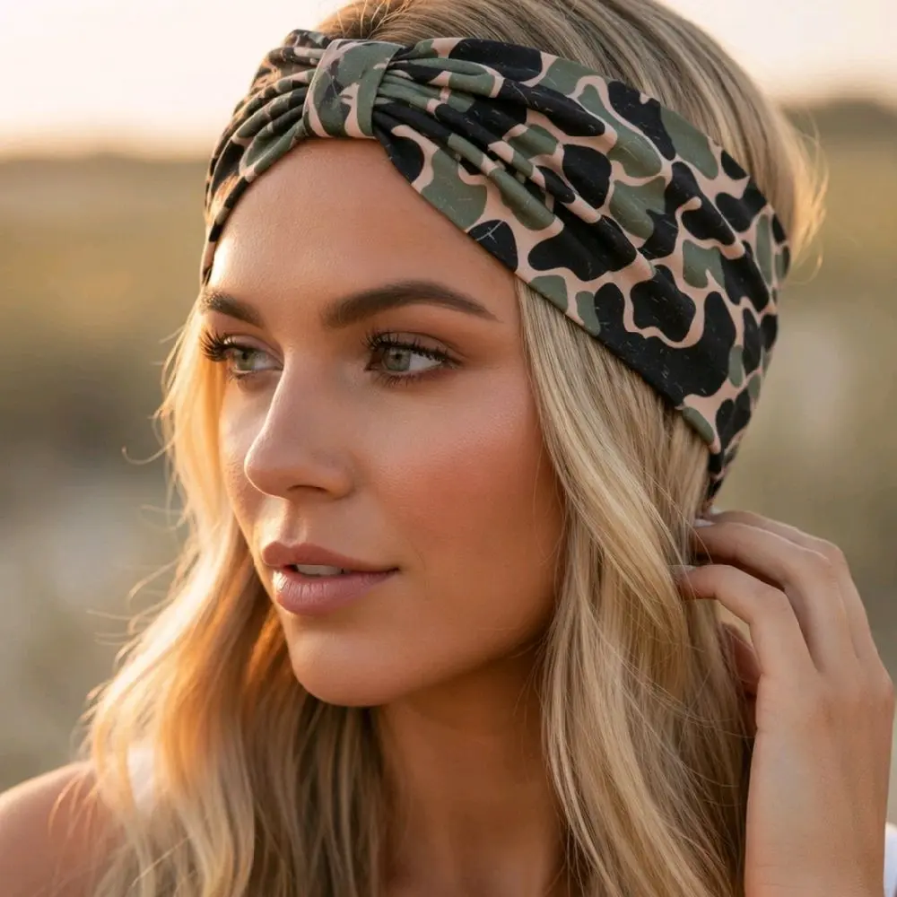 Bling Barn Western Pattern Stretch Cowboy Headbands - Wide Headbands for Women, Accessories Adults, Cheetah Print & Boho Twist Styles, Lightweight, Comfy Soft-Stretch Design, All-Day Wear No Headache Pressure