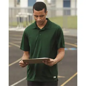 Men's Essential Short Sleeve Polo Shirt - Performance Polyester Top with Moisture-Wicking, Anti-Odor & UPF 30+, Original, Menswear