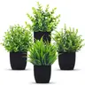 Artificial Potted Plant Set, 4-Count Faux Plants with Pots, Artificial Faux Greenery, Decorative Artificial Plants, Fake Plants for Home and Office Shelf Decor, Garden Ornaments