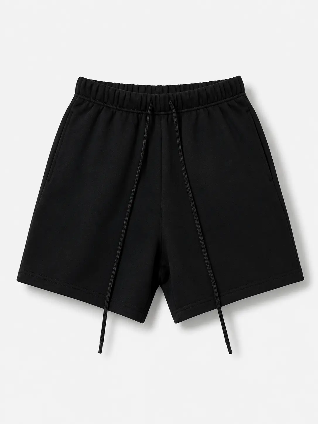 Unisex Black Sweatshort Cotton  Casual Shorts Elastic Waist Drawstring Loose Fit Casual Summer Streetwear for Workout & Daily Wear Menswear Soft Classic