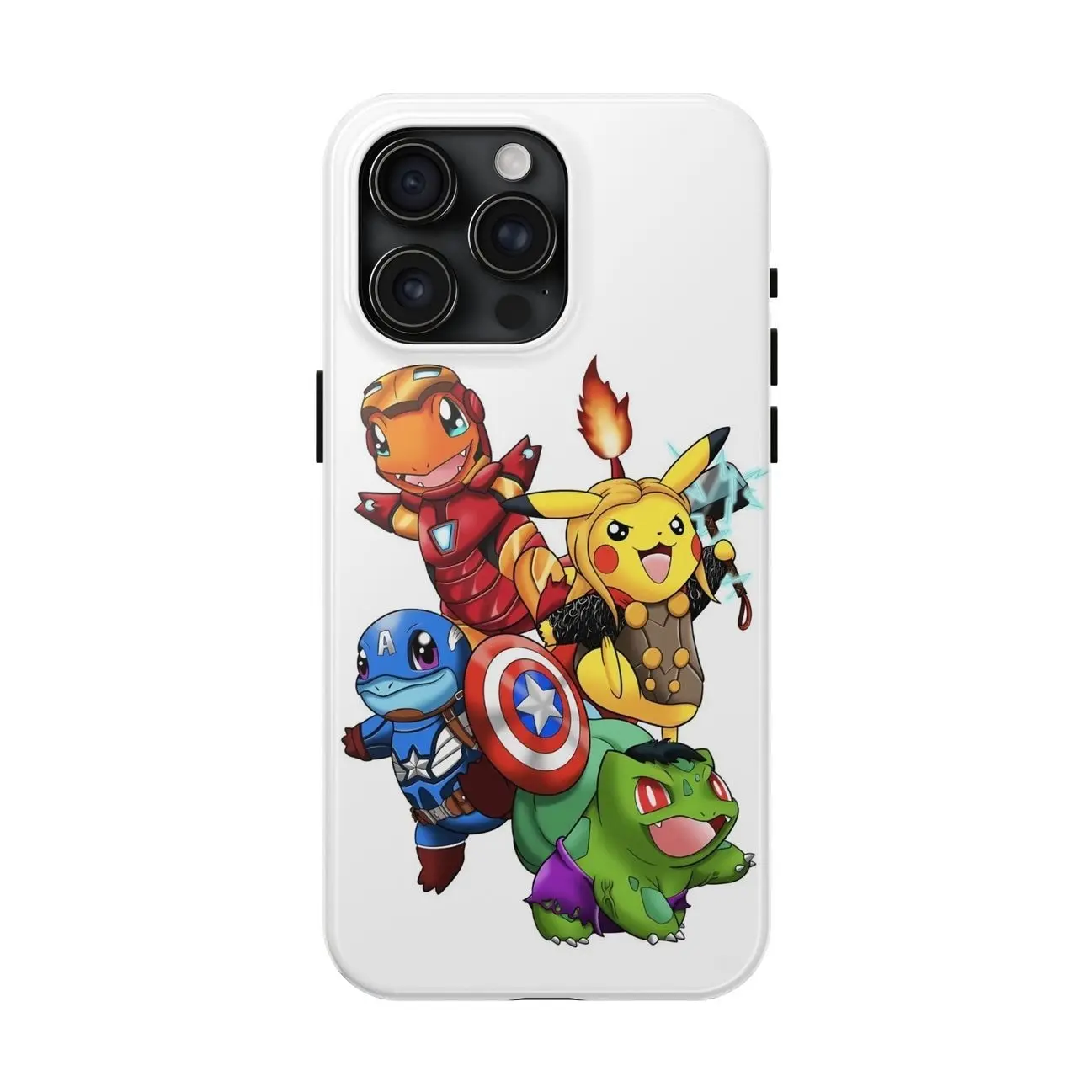 Vintage Poke'Avengers, Pokemon Avengers Case, iPhone 17 16 15 14 13 12 11 X 8 7 Pro Max/Pro/Mini, SAMSUNG GALAXY 21 S22 S23 S24 25 ULTRA PLUS Shockproof Anti-Drop Protective Cases 7