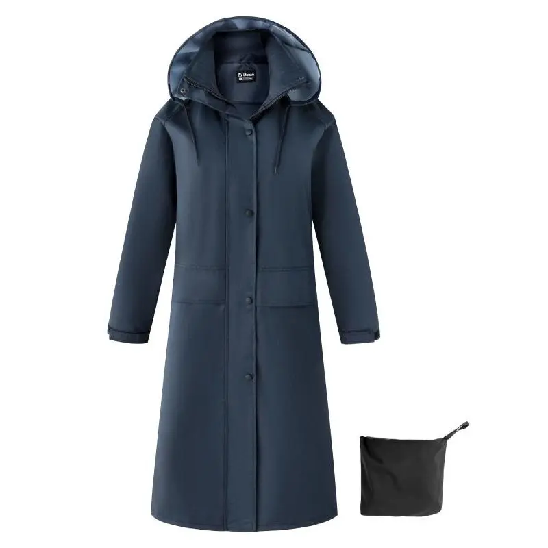 Women's Rain Coat Waterproof with Hood Long Raincoat Lightweight Rain Jacket