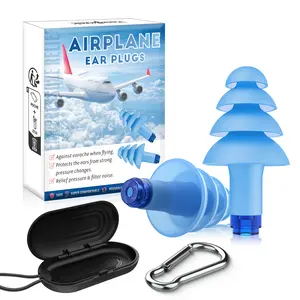 Hearprotek HP35 Airplane Ear Pressure Relief Earplugs, Soft Reusable Ear Plugs for Airplane Pressure with Carrying Case, Travel Essentials for Adults, Flying, Driving, Reduce Pressure & Engine Noise noise cancellation noise reduction ear tip