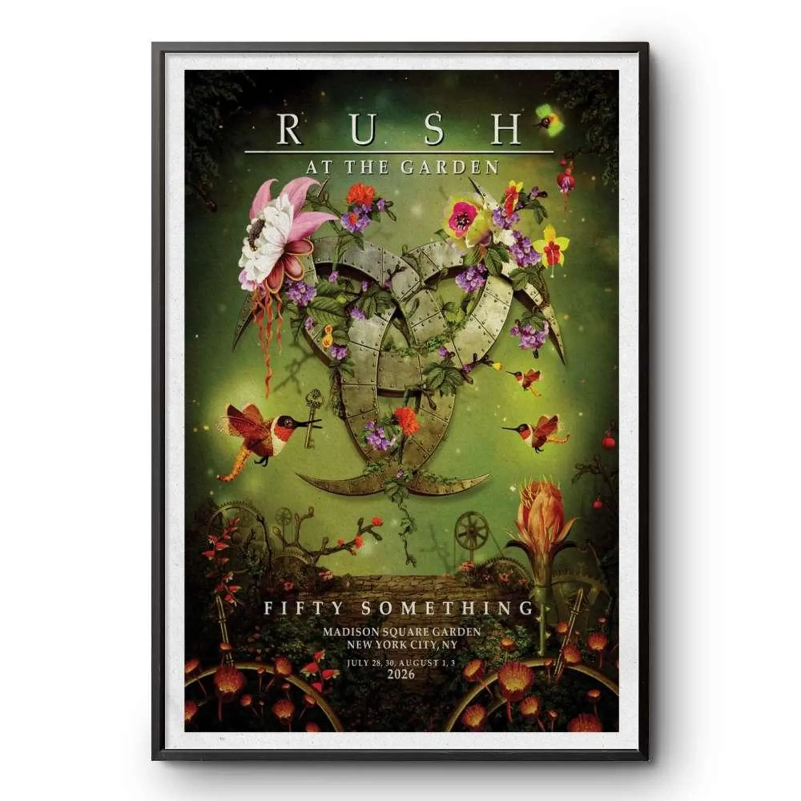 Rush July 28, 30 Aug 1, 3 2026 Madison Square Garden, New York, NY Poster  (Frame Not Included)