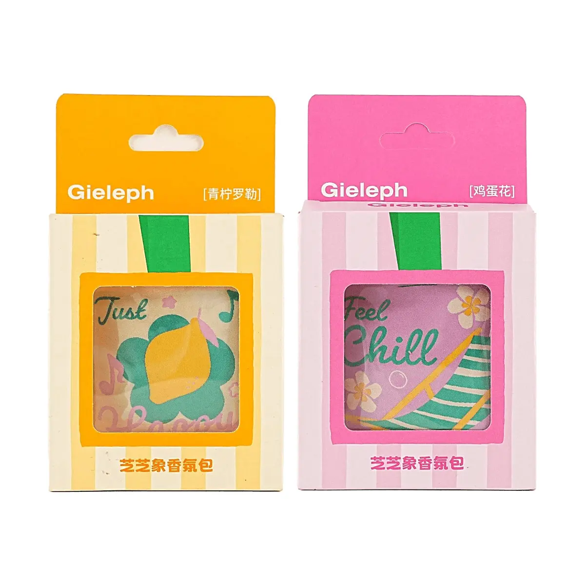 Gieleph LETO Pre-Packed 2PCS Fragrance Sachets - Long-Lasting Scent for Cars, Wardrobe | Lime Basil, Frangipani Scents (Car Interior Accessory)