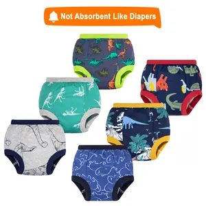 Toddler Potty Training Underwear 6-Pack - Boys & Girls Soft Cotton Soft Breathable Underwear, Fun Designs for Easy Toilet Training, Reusable (12M-5Y)
