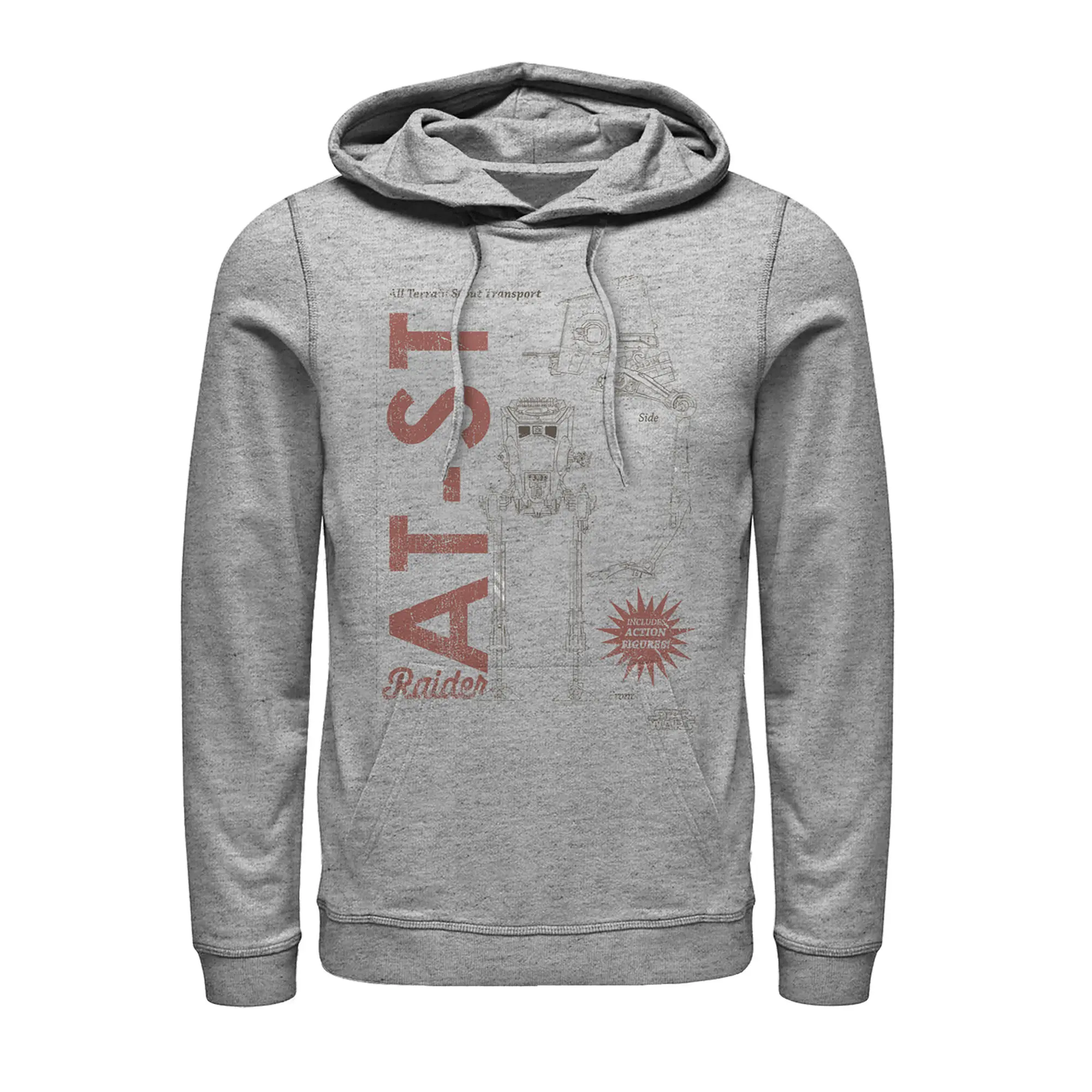 Men's Star Wars The Mandalorian AT-ST Action Figure Pull Over Hoodie