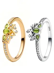 Princess Crown Ring Copper Silver Color Elegant Gift for Girlfriend, Unique Design Jewelry Accessory, Perfect Present Idea, Statement Multi Ring