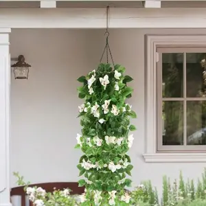 3 Pcs UV-Resistant Faux Silk Artificial Bougainvillea Hanging Flower Vines, 39.37" Decorative Garland for Home, Garden Wedding Decor