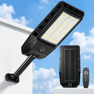 Solar Street Light Outdoor Motion Sensor Dusk to Dawn Super Bright LED Flood Light Waterproof IP65 Remote Control Wide Angle Solar Powered Area Lighting Commercial Lighting Yard Garage Patio Backyard Garden Driveway Parking Lot Barn Farm