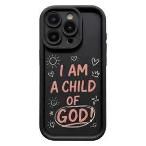 Faith Doodle Pattern Case for iPhone 17 16 15 14 Pro Max 13 12 11 Air Plus,Shockproof Drop Protection,Liquid Silicone Feel Matte TPU Cover