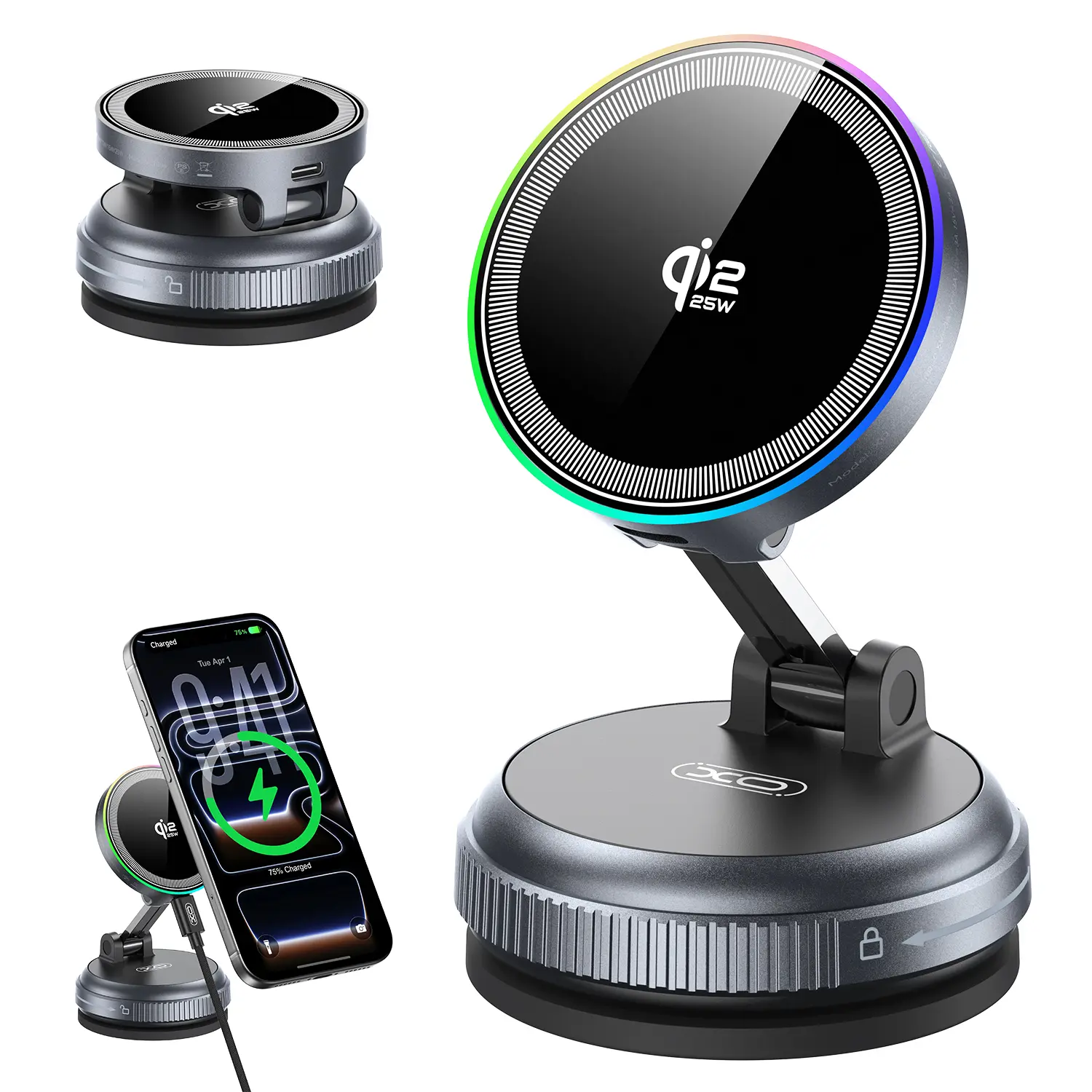 Qi2.2  25W MagSafe Car Mount Charger, MagSafe Car Charger, suction wireless charger,Air Vent/Dashboard Magnetic Wireless Phone Holder Mount for iPhone 17/16/15/14/13/12, Galaxy S25, Pixel 10, Fast Charging